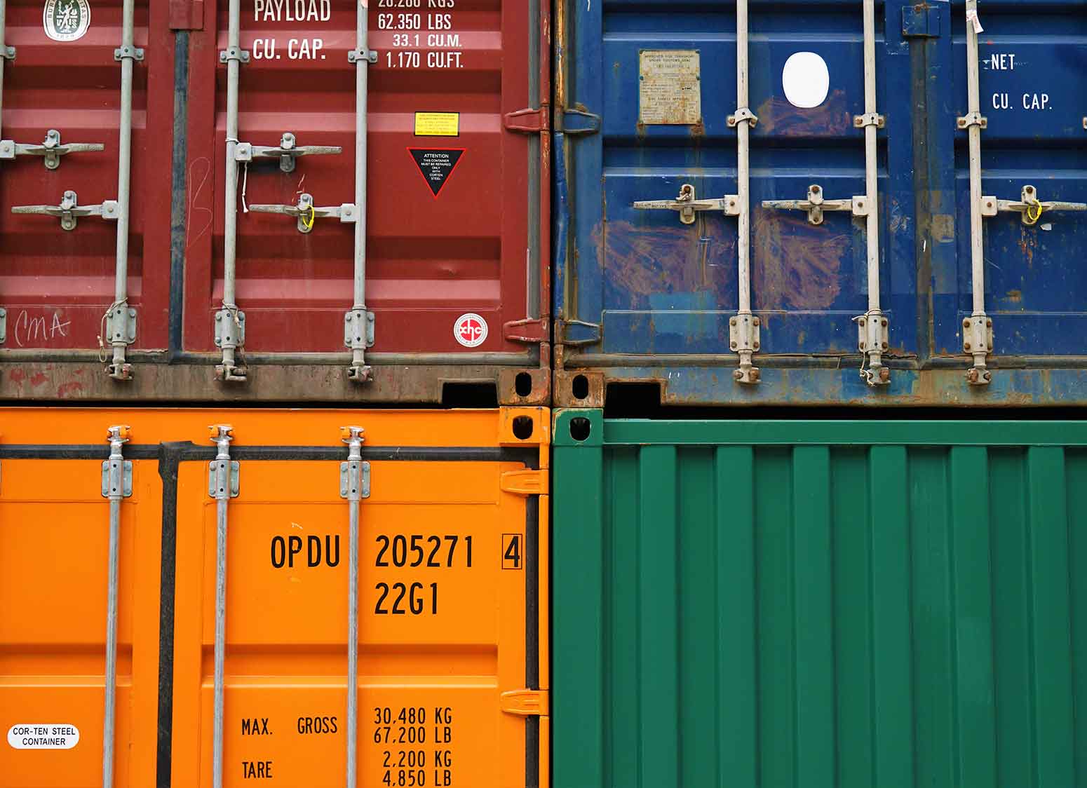 Colorful Stack of Cargo Containers