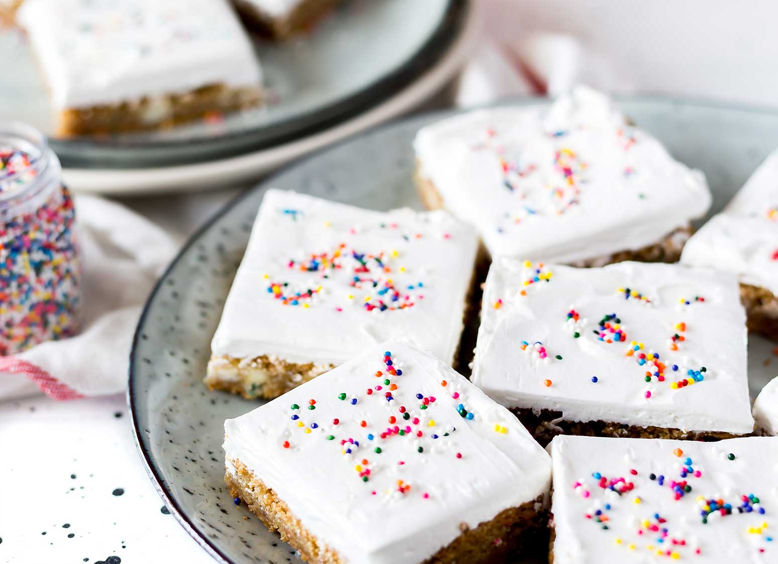 Iced Cake Slices with Sprinkles